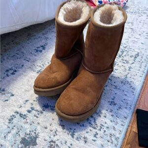 Brown Suede Shearling Boots